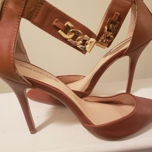 Gold chain ankle strap heels size 8